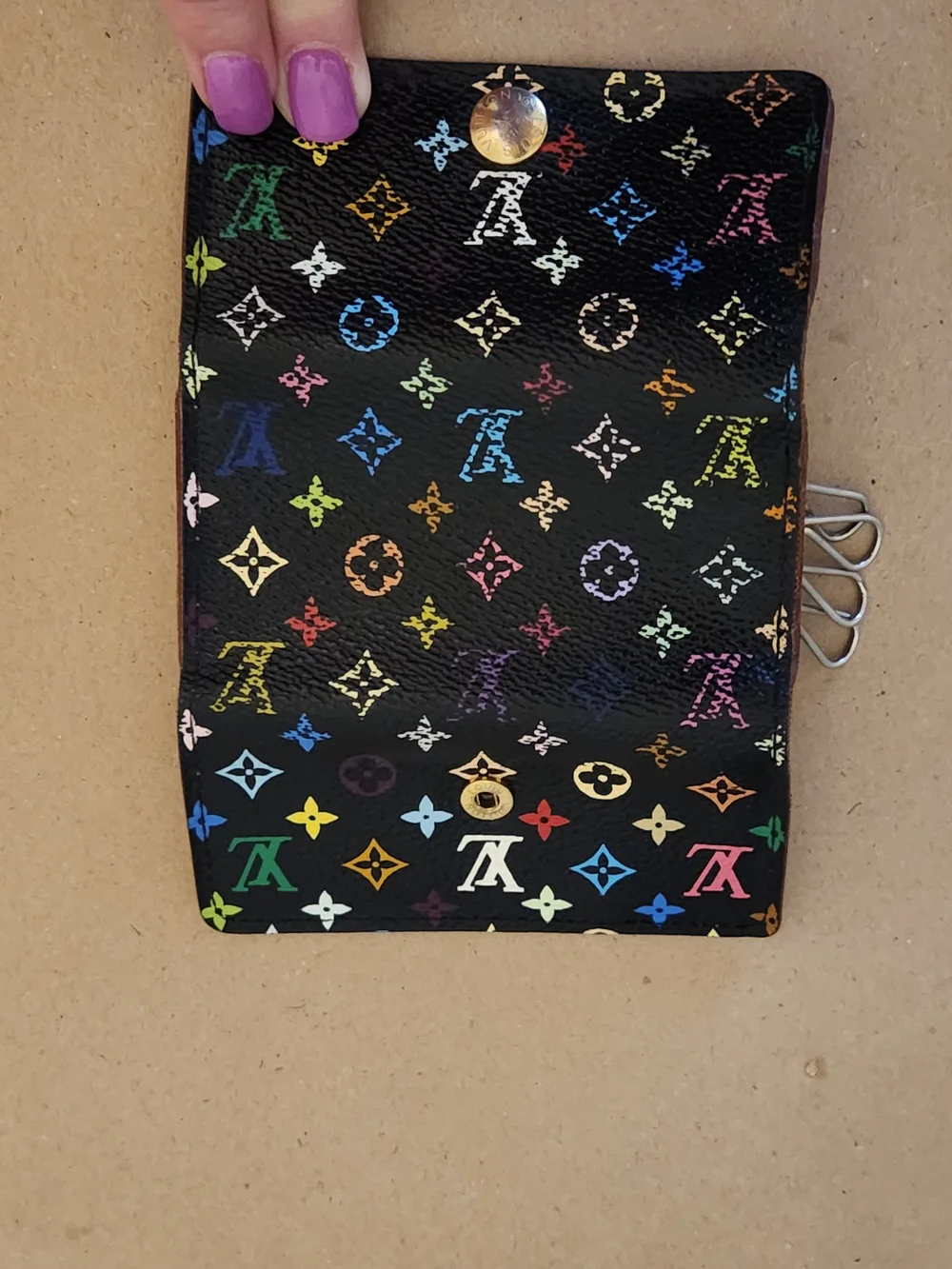 Louis Vuitton Vintage Multicolor Monogram Murakami Black 4-Key Case